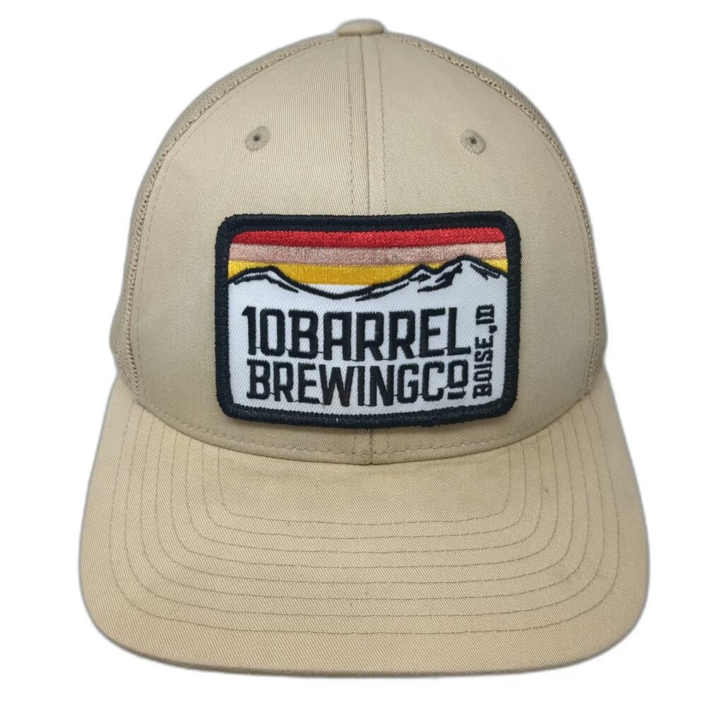 Yupoong Trucker Hat Beige One Size 10 Barrel Brewing Co Boise ID Mesh Snapback